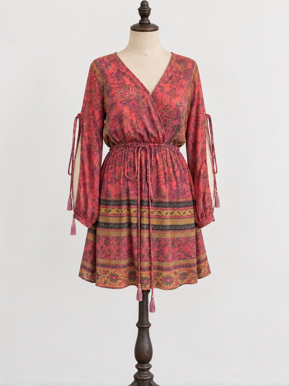 RAGA Bohemian Style, Designer, Floral, Cutout, Tassel, Dress